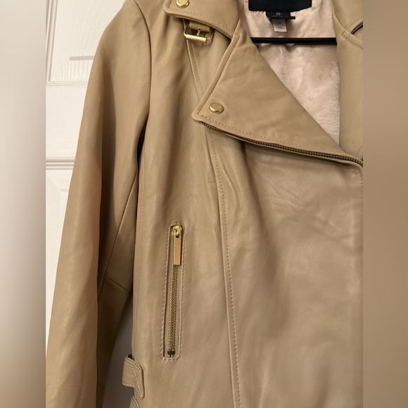 Moda International Tan Leather Jacket Leather Coat - Picture 3 of 4